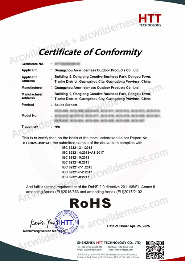 RoHS — Sauna Blankets