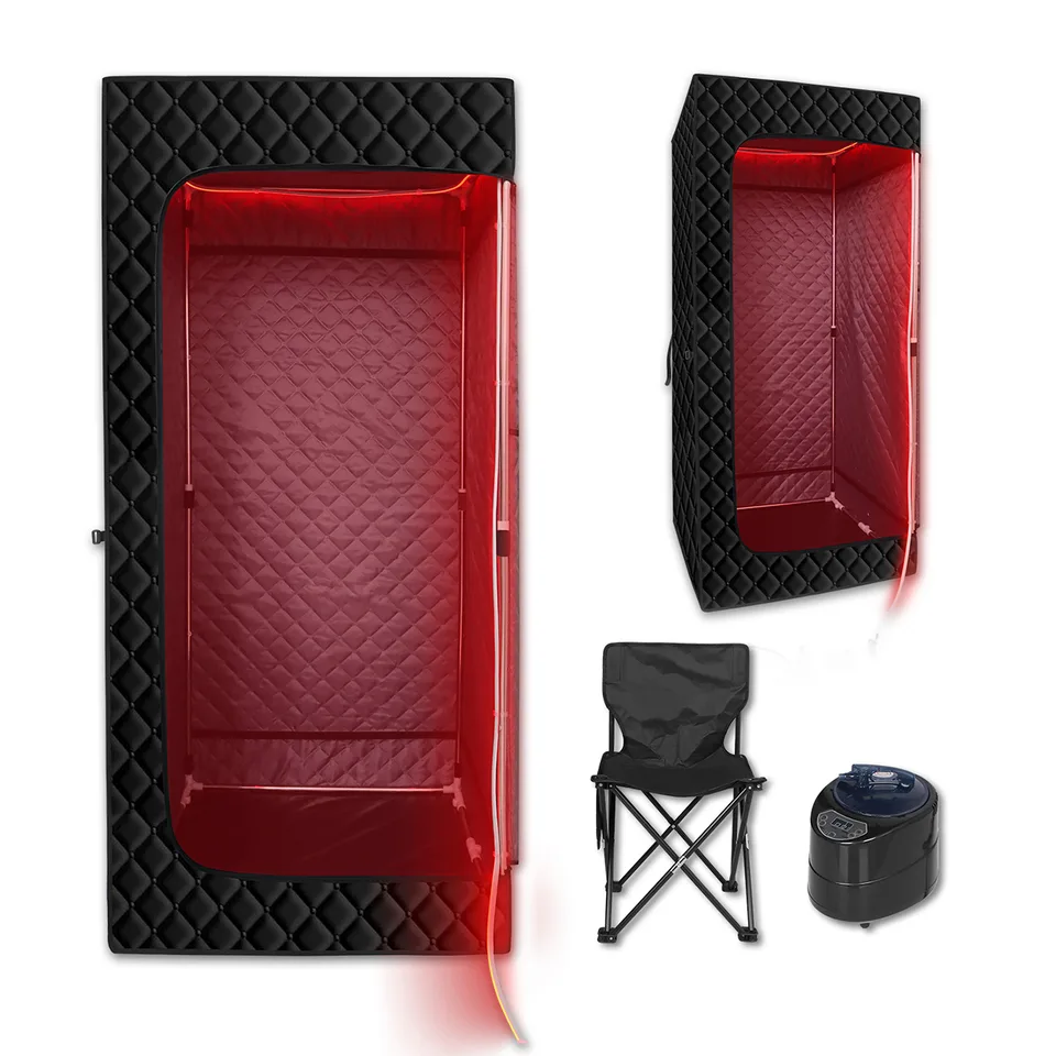 Foldable Steam Sauna Room with LED Red Light (1 Person) — detail 2