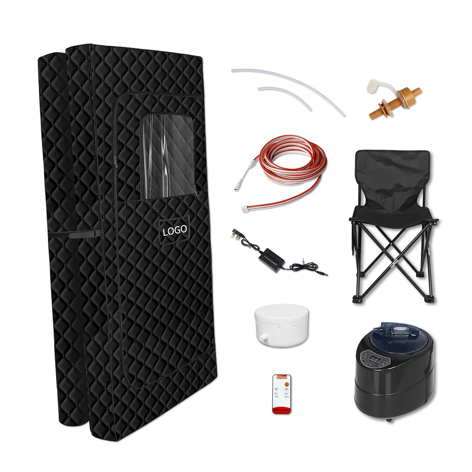 Foldable Steam Sauna Room with LED Red Light (1 Person) — detail 3