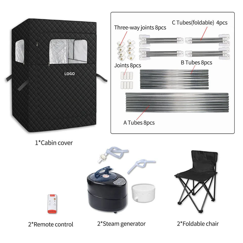 Foldable Steam Sauna Box (2 Person, Twin Steamer) — detail 6